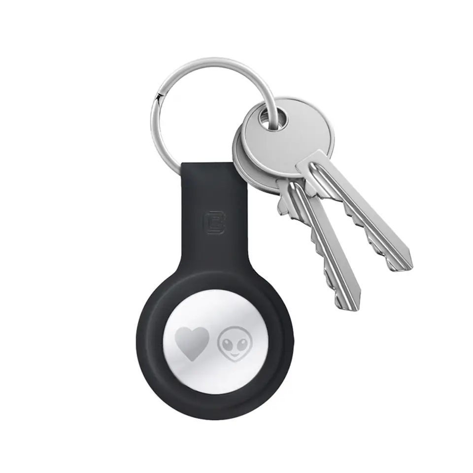 ⁨Crong Silicone Case with Key Ring – Apple AirTag Keychain (Black)⁩ at Wasserman.eu