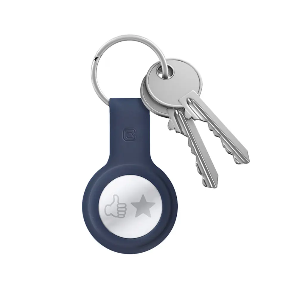 ⁨Crong Silicone Case with Key Ring – Etui ochronne brelok do Apple AirTag (granatowy)⁩ w sklepie Wasserman.eu