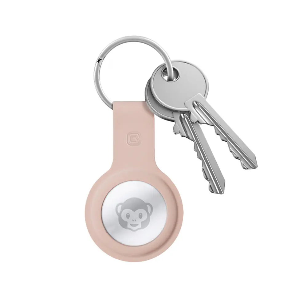 ⁨Crong Silicone Case with Key Ring – Etui ochronne brelok do Apple AirTag (piaskowy róż)⁩ w sklepie Wasserman.eu