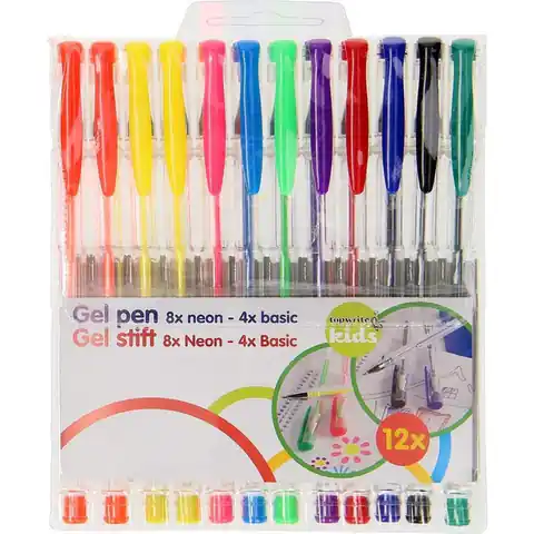 ⁨Topwrite - Set of gel pens (8 neon + 4 standard)⁩ at Wasserman.eu