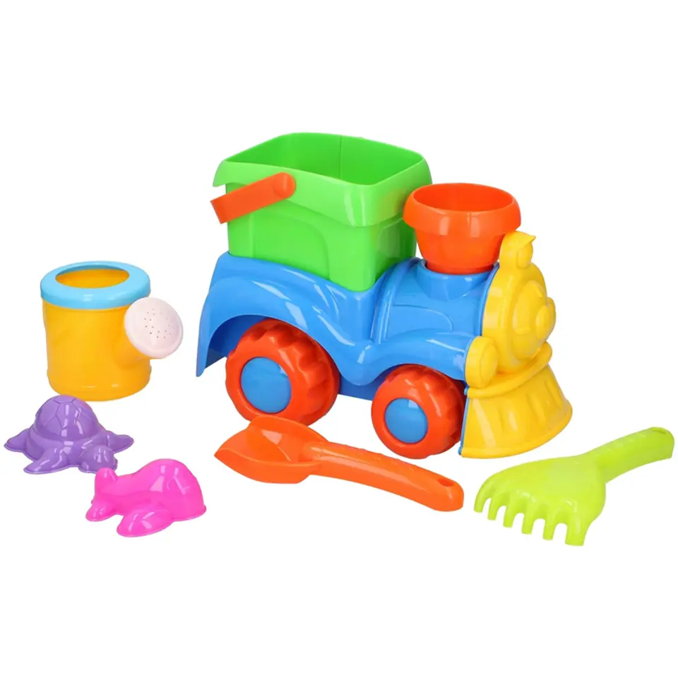 ⁨Eddy toys - Zestaw zabawek do piaskownicy 8 el. Pociąg⁩ w sklepie Wasserman.eu