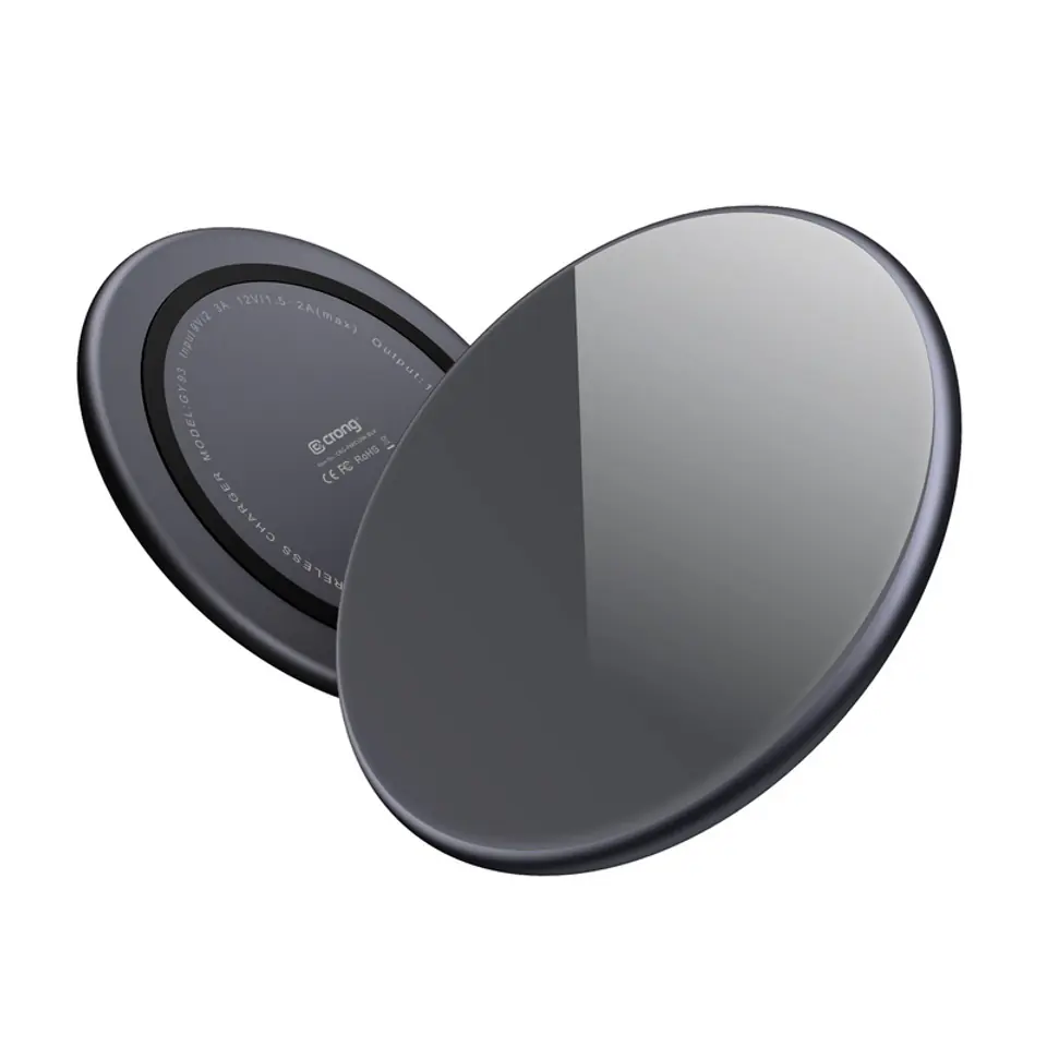 ⁨Crong PowerSpot Fast Wireless Charger – Bezprzewodowa ładowarka Qi 15W USB-C (Shadow Black)⁩ at Wasserman.eu