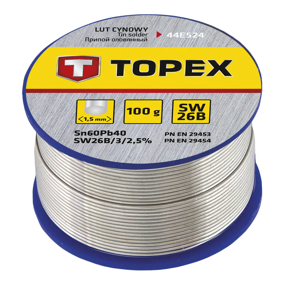 Lut cynowy 60% Sn, drut 1.5 mm, 100 g w sklepie Wasserman.eu