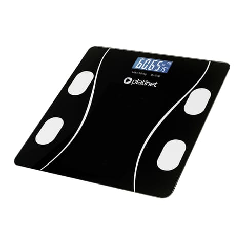 ⁨PLATINET BATHROOM SMART BODY SCALE 180KG 26X26CM WITH APP BLUETOOTH BLACK 46021⁩ at Wasserman.eu