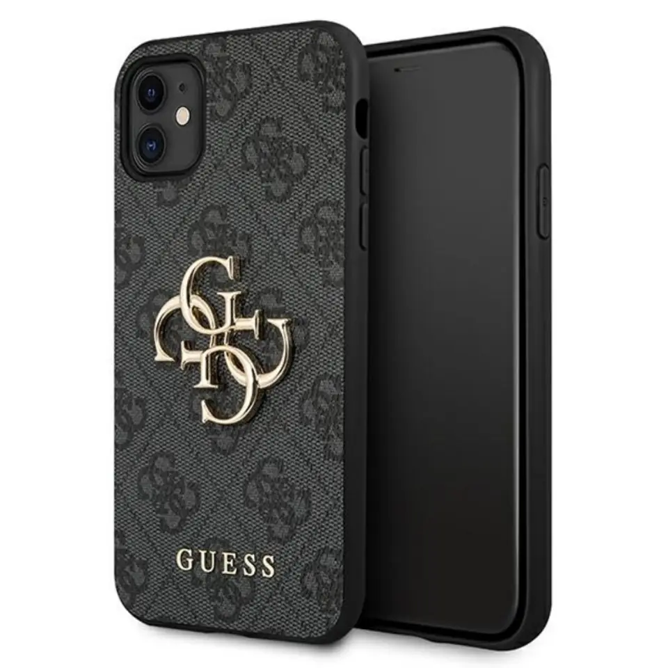 ⁨Guess GUHCN614GMGGR iPhone 11 6,1" / Xr szary/grey hardcase 4G Big Metal Logo⁩ w sklepie Wasserman.eu