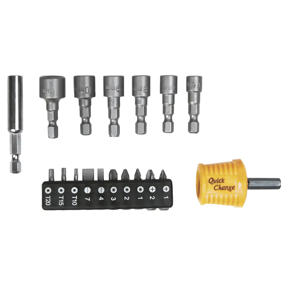 ⁨Screwdriver tips and caps with handle, set of 18 pcs.⁩ at Wasserman.eu