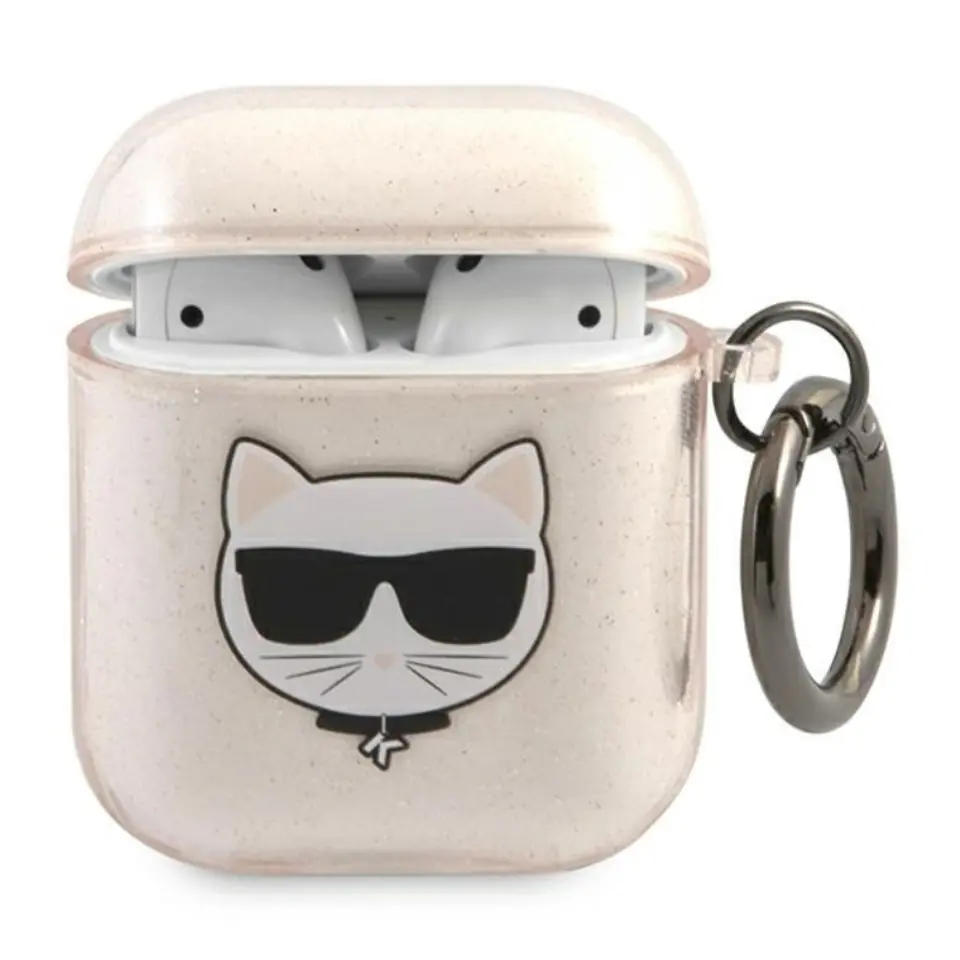 ⁨Karl Lagerfeld Choupette Head Glitter - Etui Airpods (złoty)⁩ w sklepie Wasserman.eu