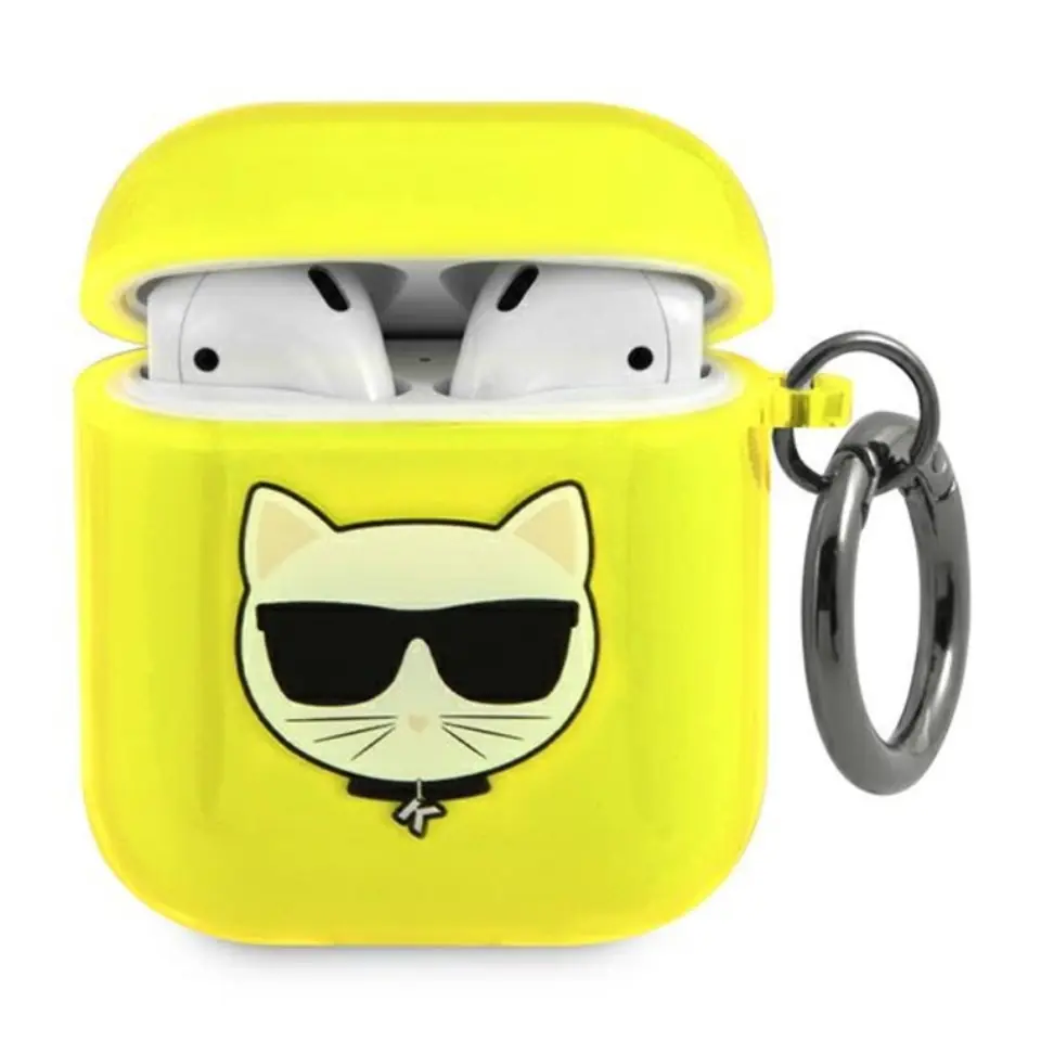 ⁨Karl Lagerfeld KLA2UCHFY AirPods cover żółty/yellow Choupette⁩ w sklepie Wasserman.eu