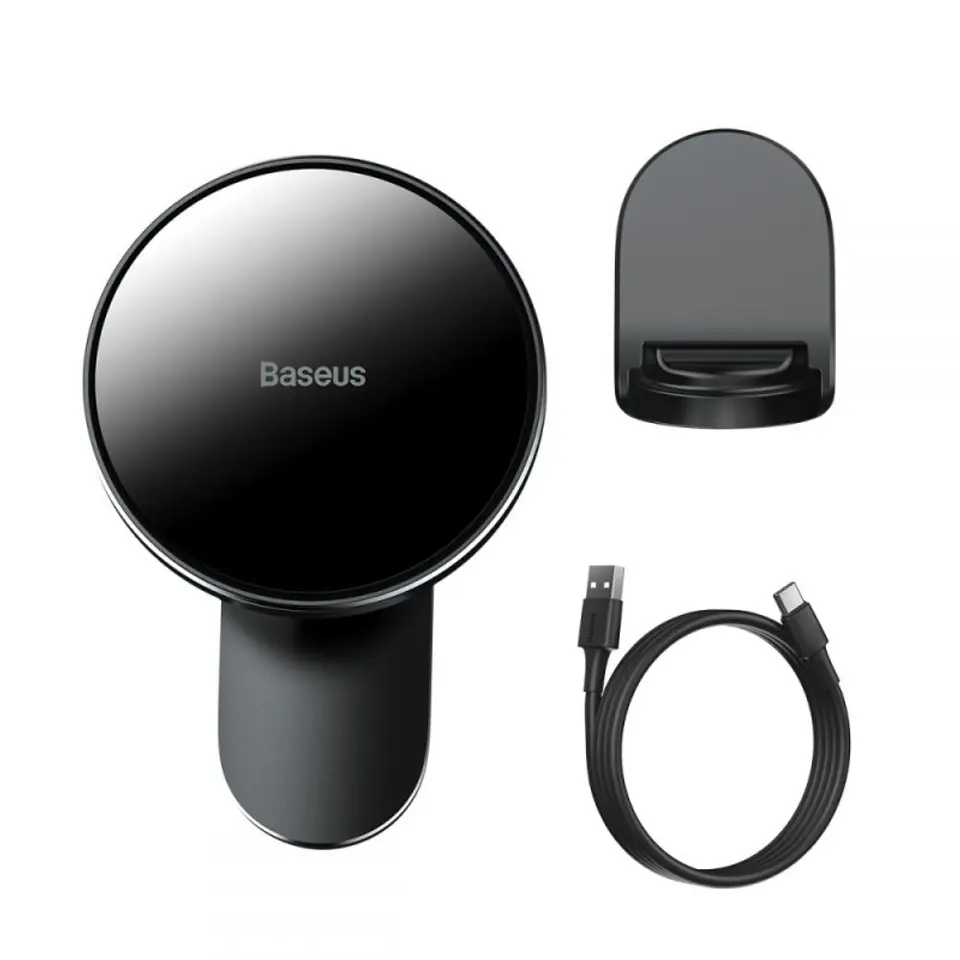 ⁨Baseus Big Energy - Uchwyt samochodowy z ładowarką indukcyjną MagSafe 15 W (czarny)⁩ w sklepie Wasserman.eu