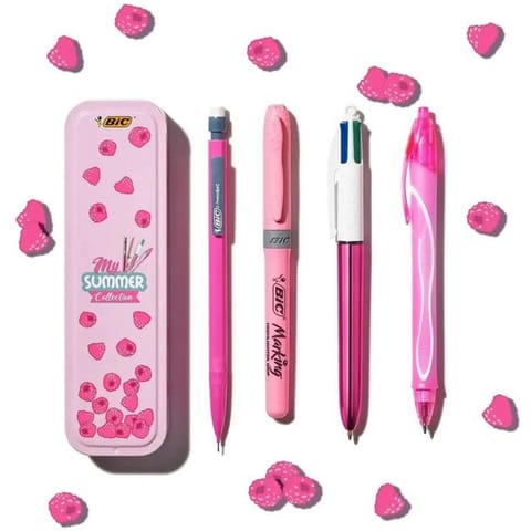 ⁨Zestaw SUMMER różowy box 4 sztuki w metalowym pudełku 978219 BIC⁩ w sklepie Wasserman.eu