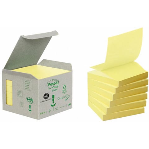 ⁨Bloczki ekologiczne samoprzylepne 76x76mm żółte R330-1B Z-Notes 6 bloczków po 100 kartek 009544113 3M⁩ w sklepie Wasserman.eu