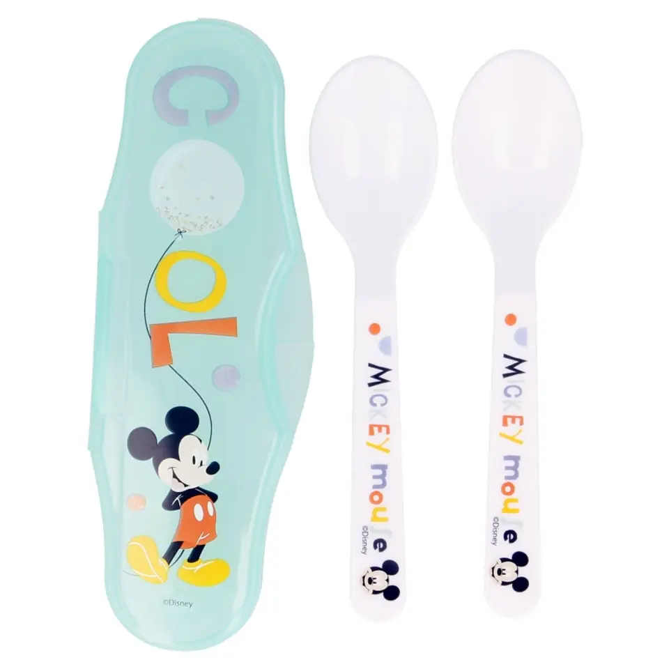 ⁨Mickey Mouse - Feeding Spoon 2 pcs + Case (Cool)⁩ at Wasserman.eu