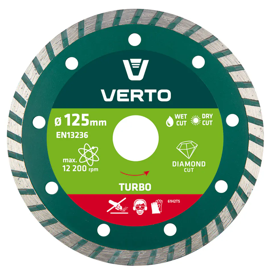 ⁨Diamond blade 125 x 22.2 mm, turbo⁩ at Wasserman.eu