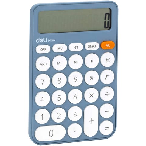 ⁨Kalkulator M124 12-pozycyjny niebieski EM124 BLUE DELI⁩ w sklepie Wasserman.eu