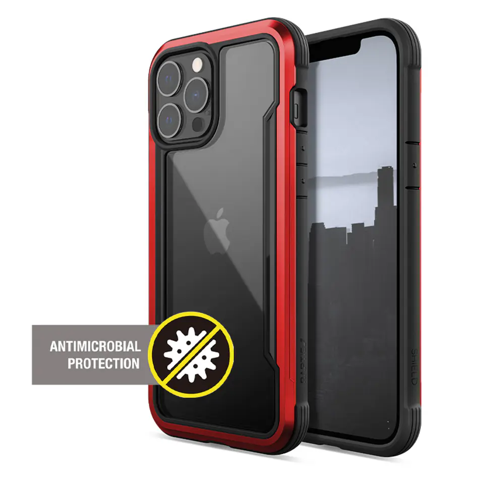 ⁨X-Doria Raptic Shield Pro - iPhone 13 Pro Max Case (Anti-bacterial) (Red)⁩ at Wasserman.eu