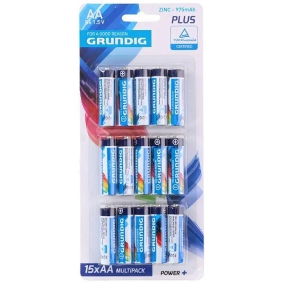 ⁨Grundig - Zestaw baterii cynkowych AA / R6 1.5 V 15 szt.⁩ w sklepie Wasserman.eu