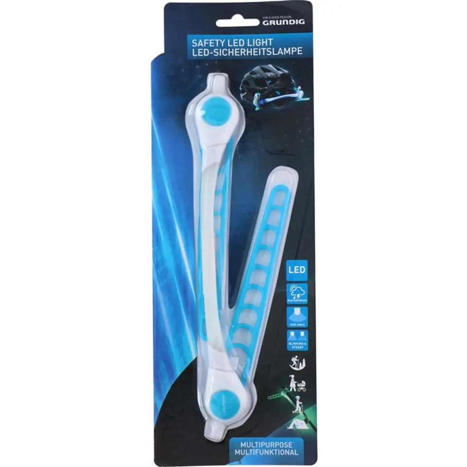 Grundig - Wielofunkcyjna opaska LED na rower / do biegania (niebieski) w sklepie Wasserman.eu