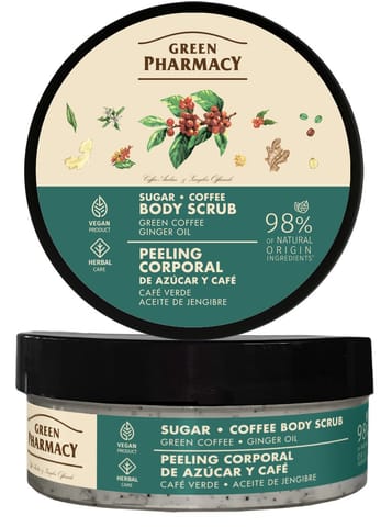 ⁨GREEN PHARMACY Peeling cukrowo-kawowy do ciała Zielona kawa i Olejek imbirowy 200 ml⁩ w sklepie Wasserman.eu