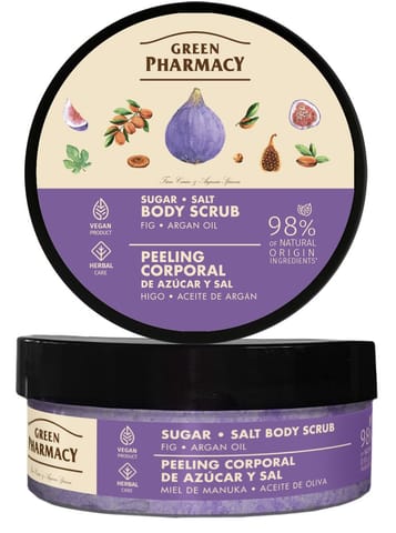 ⁨GREEN PHARMACY Peeling cukrowo-solny do ciała Figi i Olej arganowy 200 ml⁩ w sklepie Wasserman.eu