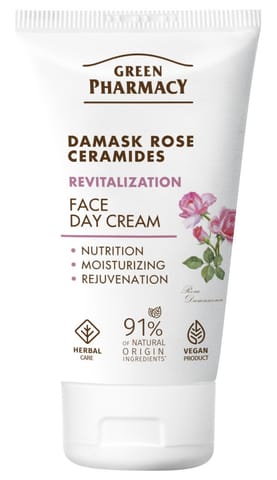 ⁨GREEN PHARMACY Róża Damasceńska + Ceramidy Rewitalizujący Krem na dzień 50 ml⁩ w sklepie Wasserman.eu