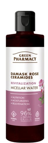 ⁨GREEN PHARMACY Róża Damasceńska + Ceramidy Rewitalizująca Woda micelarna do demakijażu twarzy 200 ml⁩ w sklepie Wasserman.eu