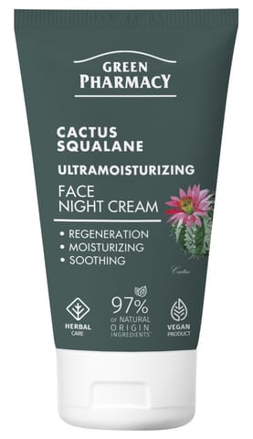 ⁨GREEN PHARMACY Kaktus + Skwalan Ultranawilżający Krem na noc 50 ml⁩ w sklepie Wasserman.eu