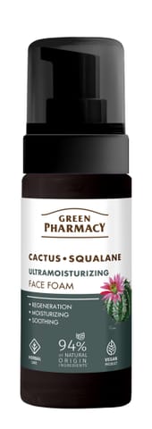 ⁨GREEN PHARMACY Kaktus + Skwalan Ultranawilżająca Pianka do mycia twarzy 150 ml⁩ w sklepie Wasserman.eu