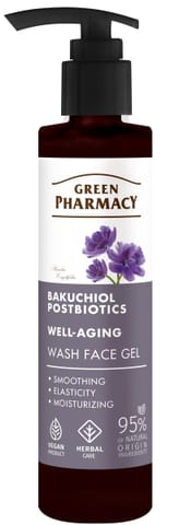 ⁨GREEN PHARMACY Bakuchiol + Postbiotyki Przeciwstarzeniowy Żel do mycia twarzy 200 ml⁩ w sklepie Wasserman.eu