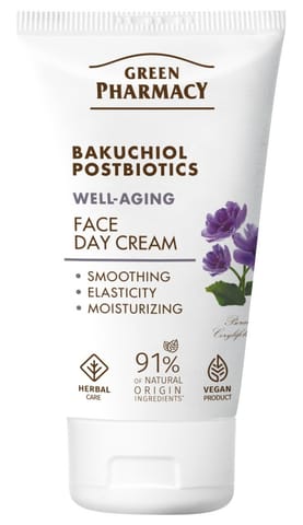 ⁨GREEN PHARMACY Bakuchiol + Postbiotyki Przeciwstarzeniowy Krem na dzień 50 ml⁩ w sklepie Wasserman.eu