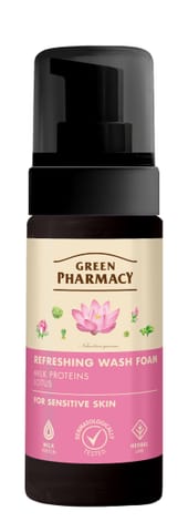⁨GREEN PHARMACY Pianka odświeżająca do mycia skóry wrażliwej 150 ml⁩ w sklepie Wasserman.eu