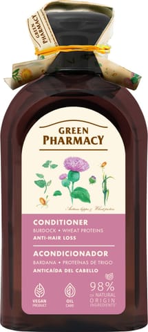 ⁨GREEN PHARMACY Odżywka przeciw wypadaniu włosów Łopian i Białka pszenicy 300 ml⁩ w sklepie Wasserman.eu