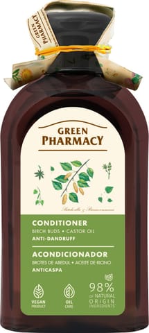 ⁨GREEN PHARMACY Odżywka przeciwłupieżowa Pąki brzozy i Olej rycynowy 300 ml⁩ w sklepie Wasserman.eu