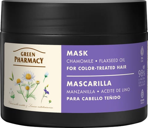 ⁨GREEN PHARMACY Maska do włosów farbowanych Rumianek i Olej lniany 300 ml⁩ w sklepie Wasserman.eu