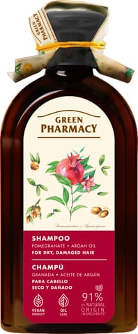 ⁨GREEN PHARMACY Szampon do włosów suchych i zniszczonych Granat i Olej arganowy 350 ml⁩ w sklepie Wasserman.eu