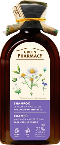 ⁨GREEN PHARMACY Szampon do włosów farbowanych Rumianek i Olej lniany 350 ml⁩ w sklepie Wasserman.eu
