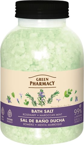 ⁨GREEN PHARMACY Sól do kąpieli Rozmaryn i Mięta marokańska 1000 g⁩ w sklepie Wasserman.eu