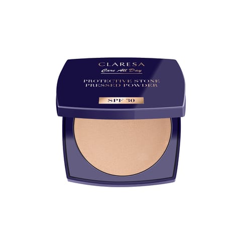 ⁨CLARESA Protective Stone Pressed Powder Puder prasowany utrwalający z filtrem SPF 30 Universal 10 g⁩ w sklepie Wasserman.eu