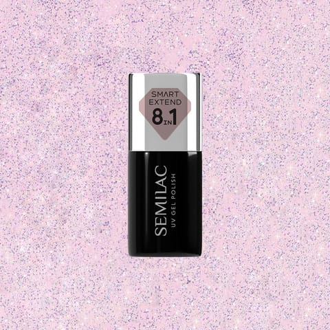 ⁨SEMILAC Smart Extend Lakier hybrydowy Glitter Delicate Pink nr. 806 7 ml⁩ w sklepie Wasserman.eu