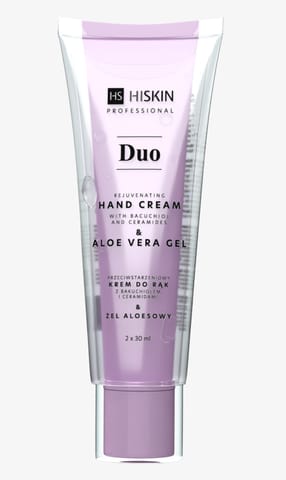 ⁨HISKIN DUO Przeciwstarzeniowy krem do rąk z bakuchiolem i ceramidami 2 x 30 ml⁩ w sklepie Wasserman.eu