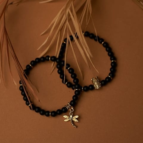 ⁨Bransoletka koralikowa z ważką M (B21/KOR/03AU)⁩ w sklepie Wasserman.eu