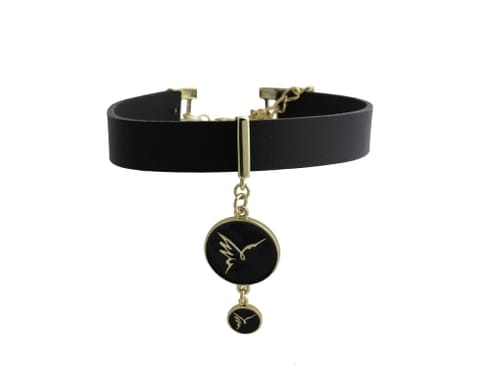 Choker skórzany z logo Colibra (C22/JES/177AU) w sklepie Wasserman.eu