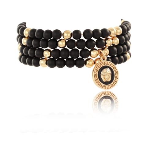 ⁨Komplet bransoletek z onyksów z kolekcji Olimpia (B23/KOR/172Au)⁩ w sklepie Wasserman.eu