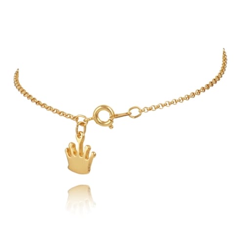 ⁨Bransoletka na nogę z koroną (B14361AU)⁩ w sklepie Wasserman.eu