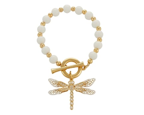 ⁨Bransoletka z agatów z ważką z kolekcji Mystical Moments (B22/WAŻ/23/1AU)⁩ w sklepie Wasserman.eu