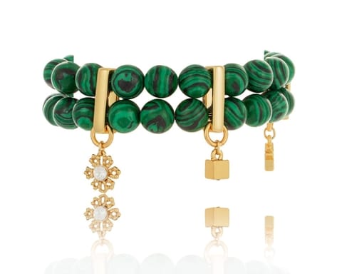 ⁨Bransoletka z malachitów (B22/KOR/160/2Au)⁩ w sklepie Wasserman.eu