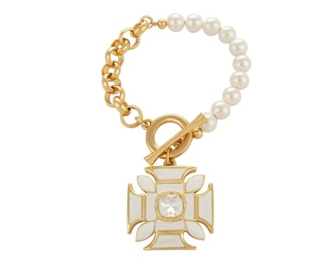 ⁨Bransoletka z krzyżem maltańskim z kolekcji Maltese (B23/JES/29Au)⁩ w sklepie Wasserman.eu