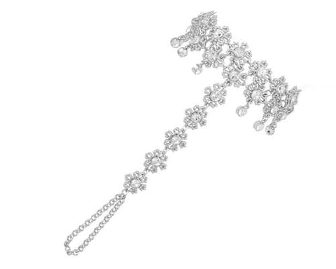 ⁨Bransoletka na palec z kwiatkami (B22/VIP/46/1AG)⁩ w sklepie Wasserman.eu