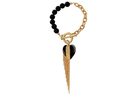 ⁨Bransoletka z onyksów z sercem z kolekcji Heart Harmony (B23/ZIM/43AU)⁩ w sklepie Wasserman.eu