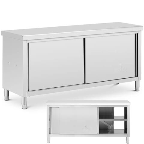 ⁨Stół blat roboczy centralny z szafką przelotową STAL 180 x 60 cm⁩ w sklepie Wasserman.eu
