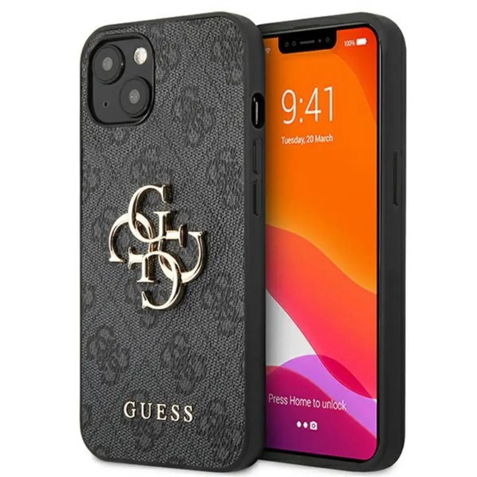 ⁨Guess 4G Big Metal Logo - Etui iPhone 13 (szary)⁩ w sklepie Wasserman.eu